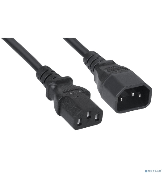 Кабель питания Cabeus PC-189-VDE-1.0-3M монитор-компьютер IEC 320 C13 - IEC 320 C14 (3x1.0), 3 м