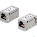 Проходной адаптер (coupler) Cabeus, RJ45(8p8c), кат. 6, экр., металл, фото 1
