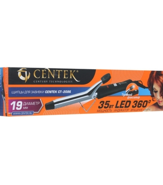 Щипцы для завивки волос Centek CT-2086 черный, 19 мм, 200 °C, 1 режим