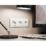 Комплект механизма электрической розетки ALFA Белый глянец 2USB A+A 18W (быстрая зарядка) с/з QUANT (AP1090, VM155) MA109010, фото5