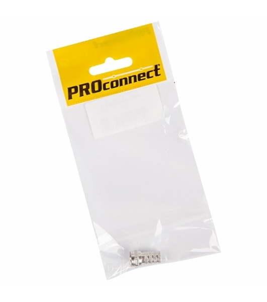 Разъем антенный на кабель PROconnect штекер F для кабеля RG-6, (1шт.) (пакет)