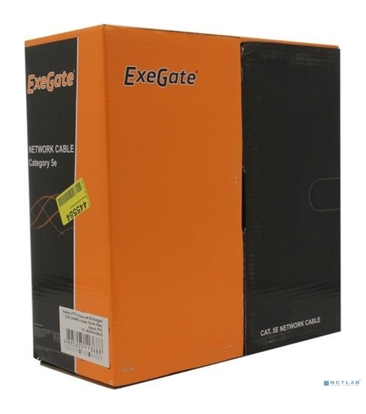 Кабель ExeGate FTP 4 пары кат.5e CCA, 24AWG, экран, бухта 100м, серый, PVC