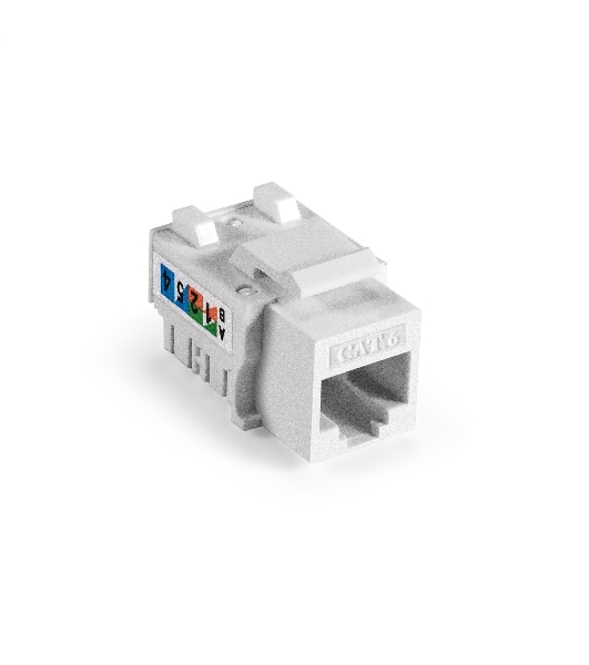 Модуль-вставка Keystone Jack RJ-45 ExeGate KJ-8P8C-U-C6-90-110 (Кат.6, неэкранированная, 90 градусов, IDC 110)