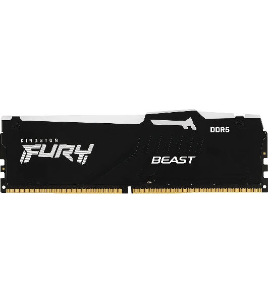 Оперативная память Kingston Fury Beast, DDR5, 64Gb (2x32GB), 5600MHz, CL36, DIMM, радиатор, RGb, черный