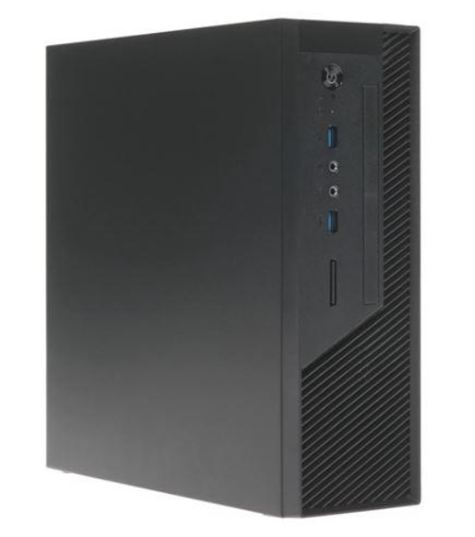 Компьютерный корпус с блоком питания 250Вт. Сase Foxline mITX 250W TFX, 2xUSB 3.0, черный Trim, powercord