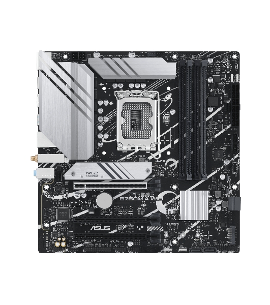 Материнская плата ASUS PRIME B760M-A WIFI, LGA 1700, Intel B760, 4xDDR5, 4xSATA, 2xM.2, 1xPCIe 4.0 x16, 1xPCIe 4.0 x4, 1xPCIe 4.0 x1, 2xHDMI, 1xDP, 1x 2.5Gb LAN, 2xUSB-A 3.2 Gen 2, 4xUSB-A 2.0, 3x3.5 мм, 7.1, mATX