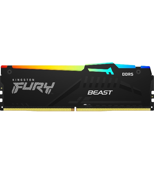Оперативная память Kingston Fury Beast, DDR5, 64Gb (2x32GB), 5600MHz, CL36, DIMM, радиатор, RGb, черный