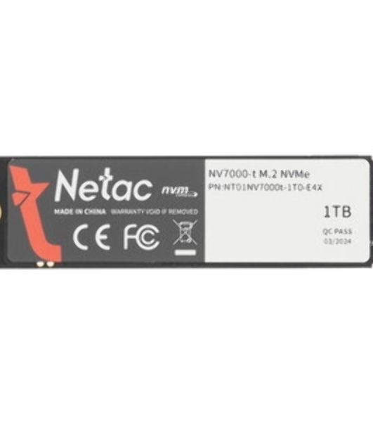 Накопитель SSD Netac NV7000-T, 1Tb, M.2 2280, PCIe 4.0 x4, NVMe, R/W 7300/6600, с радиатором
