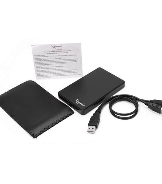 Внешний корпус для HDD Gembird EE2-U2S-40P 2.5'EE2-U2S-40P, черный, USB 2.0, SATA, пластик
