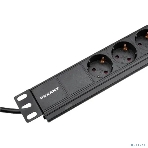 Блок распределения питания Rexant для 19' шкафов, горизонтальный, 9 розеток СЕЕ 7/4, 10A, без выкл, алюм корп, шнур 2м, вилка C14, фото8