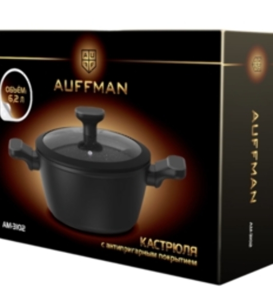 Кастрюля AUFFMAN AM-3102, объем 6,2 л с крышкой 28x11,5 см