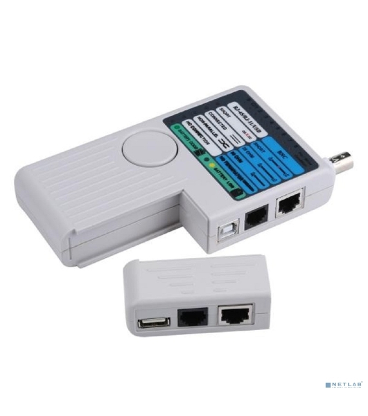 Тестер для витой пары ITK 4в1 RJ45/RJ11/BNC/USB с элем. пит.