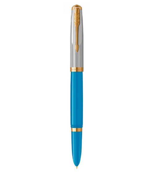 Ручка перьевая Parker 51 Premium (CW2169078) Turquoise GT, F, сталь нержавеющая, подарочная коробка