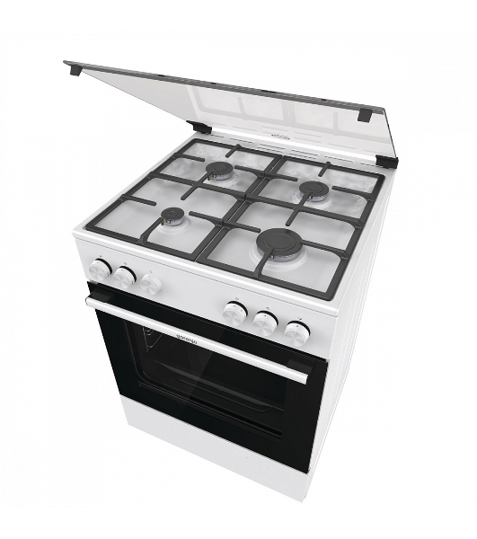 Плита газовая Gorenje GG6A11WF белый, конфорок 4 газовых, духовка 72 л, 60 см x 85 см x 60 см