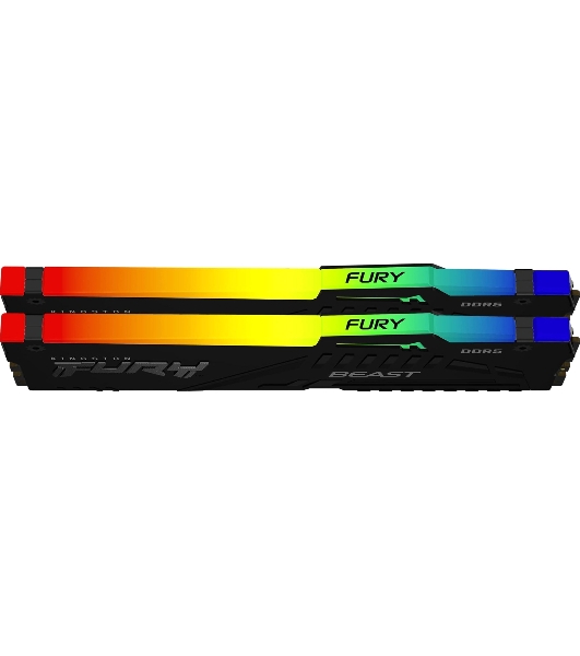 Оперативная память Kingston Fury Beast, DDR5, 64Gb (2x32GB), 5600MHz, CL36, DIMM, радиатор, RGb, черный