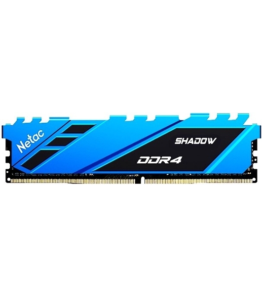 Оперативная память NETAC Shadow, DDR4, 16GB (1x16GB), 3200MHz, CL16, DIMM, с радиаторами, синий