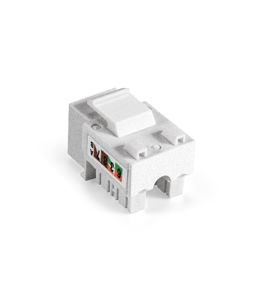 Модуль-вставка Keystone Jack RJ-45 ExeGate KJ-8P8C-U-C6-90-110 (Кат.6, неэкранированная, 90 градусов, IDC 110)