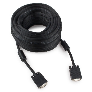 Кабель Gembird/Cablexpert VGA Premium, 15M/15M, 20м, черный, тройной экран,феррит.кольца