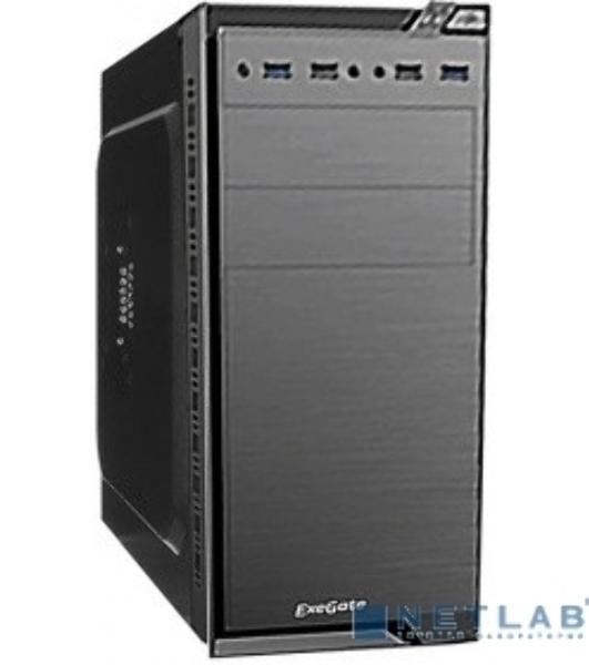 Компьютерный корпус Minitower ExeGate QA-412U Black, mATX, (XP350, Black, 120мм), 2хUSB+2хUSB 3.0, Audio