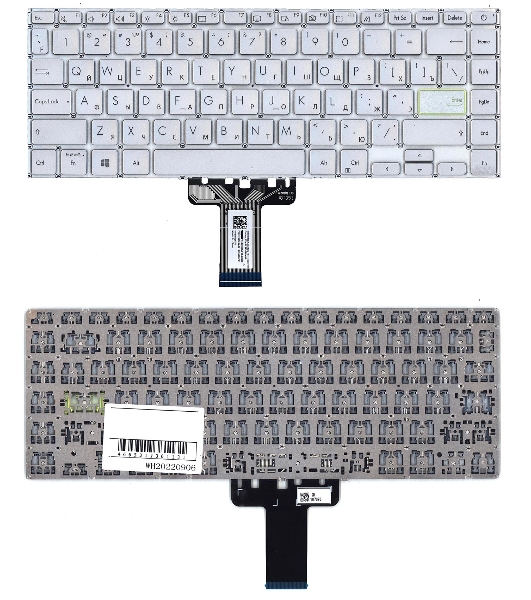 Клавиатура для ноутбука Asus K413JA серебристая