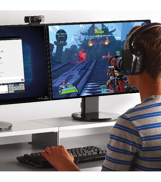 Веб-камера Logitech C922 Pro Stream 1920x1080, 30 кадр/с, USB Type-A, микрофон (2 шт, шумоподавление), автоматическая фокусировка, автоосвещение, универсальное крепление