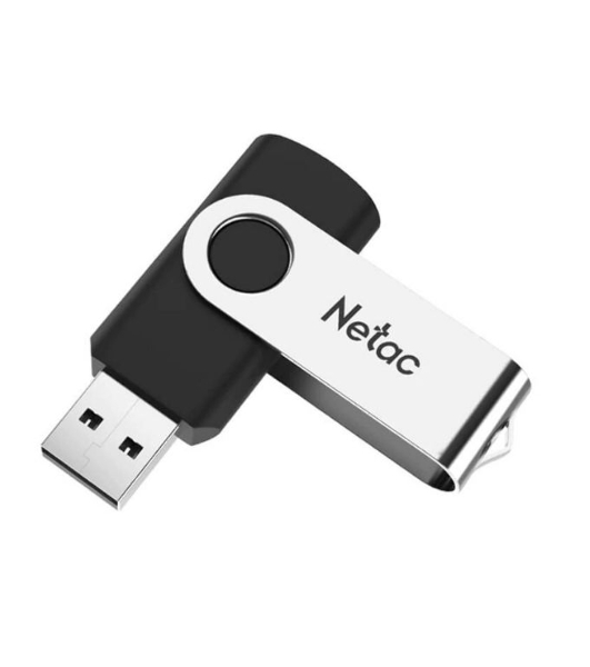 Флешка USB Netac U505 (NT03U505N-128G-30BK), 128Gb, USB 3.0, R/W 110/45, черный/серебристый