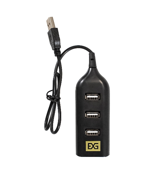 USB-концентратор ExeGate EX293976RUS DUB-42 (кабель-адаптер USB2.0 --> 4xUSB2.0, Plug&Play, черный)