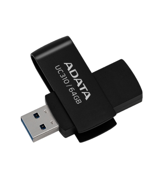 Флешка USB ADATA UC310 (UC310-64G-RBK), 64Gb, USB 3.2, R/W 100/30, черный