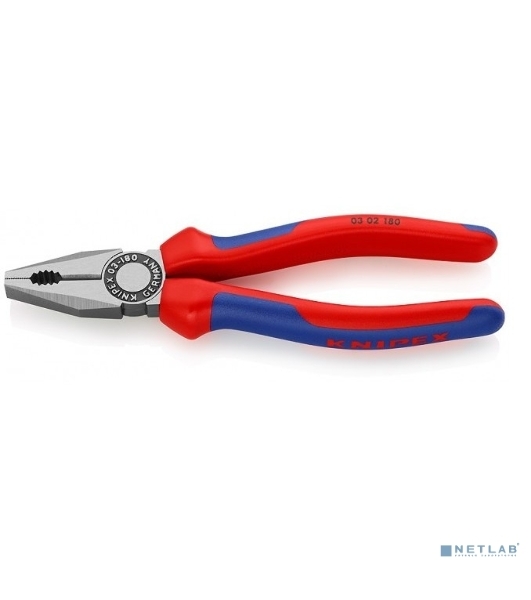 Пассатижи KNIPEX 0302180 180 мм ручки с двухцветными многокомпонентными чехлами
