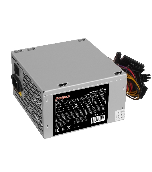 Блок питания ExeGate UN550 (EX282069RUS), ATX550Вт, 120мм, серебряный