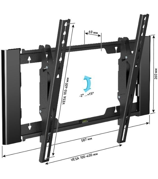 Кронштейн для телевизора Holder T4925-B черный 26'-55' макс.40кг настенный наклон