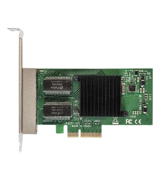 Сетевой адаптер ExeGate EXE-I350-T4V2 (PCI-E x4 v2.1, порты 4xRJ45 (медные), 10/100/1000Mbps, Gigabit NIC Intel Chipset NHI350AM4)