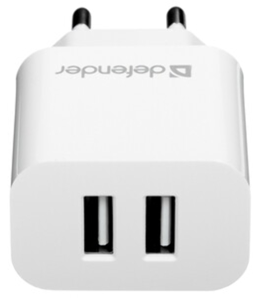 Сетевой адаптер Defender 2xUSB, 2.1А, белый (UPA-22)