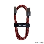 Кабель PERFEO USB2.0 A вилка - USB Type-C вилка, черно-красный, 1 м. (U4901), фото 1