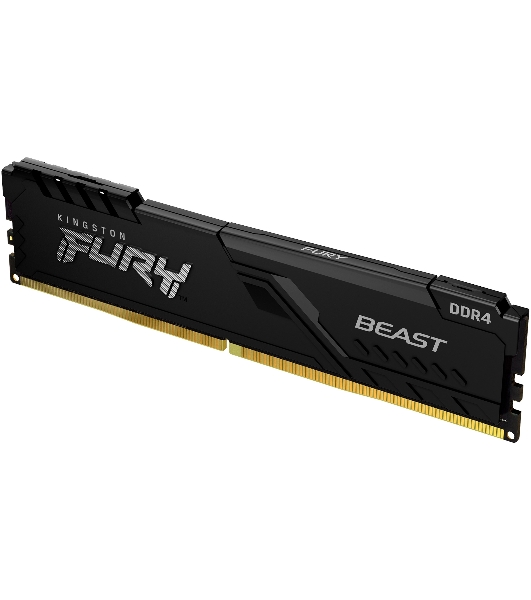 Оперативная память Kingston Fury Beast, DDR4, 32GB (1x32GB), 3200MHz, CL16, DIMM, с радиатором, черный