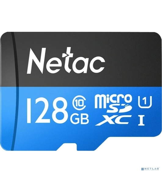 Флеш-Карта NeTac P500 Standard MicroSDXC 128Gb U1/C10 up to 80Mb/s, retail pack card only