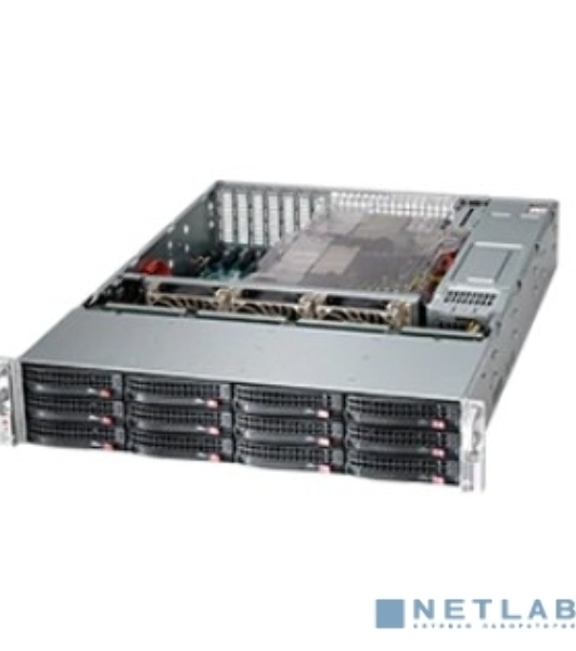 Корпус Supermicro CSE-826BAC4-R920LPB, 2U, 8 x SAS3 & 4 x hybrid NVMe 3.5 bays