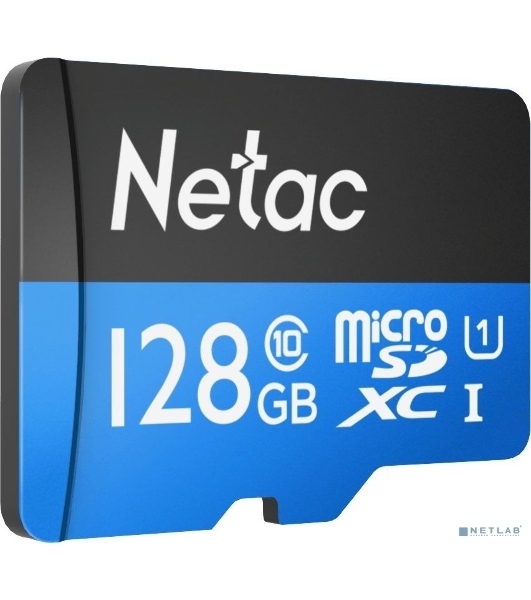 Флеш-Карта NeTac P500 Standard MicroSDXC 128Gb U1/C10 up to 80Mb/s, retail pack card only