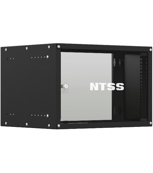 Шкаф коммутационный NTSS Lime (NTSS-WL6U5535GS-BL) настенный 6U 550x350 мм пер. дв. стекл несъемн. бок. пан. 30 кг черный 270 мм 8.4 кг 110 град. 370 мм IP20 сталь