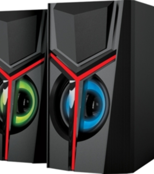 Акустическая система 2.0 Qumo TRON AS007, 10 ВТ, объемное звучание, RGb подсветка, USB/Jack 3,5мм