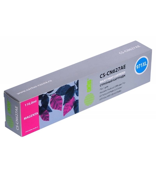 Картридж струйный Cactus CS-CN627AE 971XL пурпурный (110 мл) для HP Officejet Pro X476dw/X576dw/X451dw