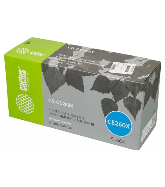 Картридж лазерный Cactus CS-CE260X черный (17000 стр.) для HP LJ CP4025/CP4525