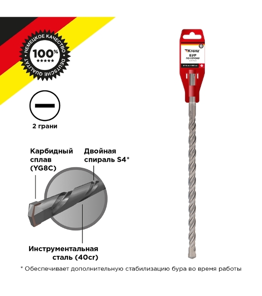 Бур по бетону Kranz 18x800x740 мм SDS PLUS