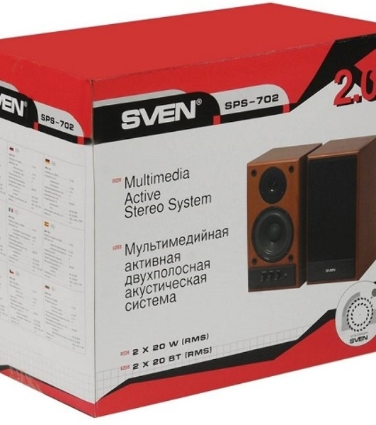 Акустическая система SVEN SPS-702 2.0 черный 40Вт