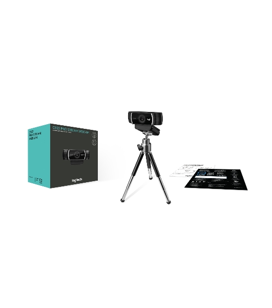 Веб-камера Logitech C922 Pro Stream 1920x1080, 30 кадр/с, USB Type-A, микрофон (2 шт, шумоподавление), автоматическая фокусировка, автоосвещение, универсальное крепление