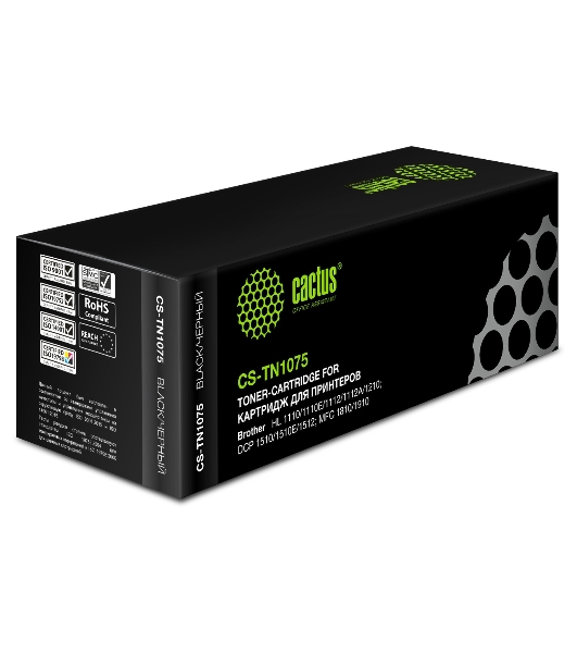 Картридж лазерный Cactus CS-TN1075 черный (1000 стр.) для Brother HL-1110/1112/1510/1512/1810/1815