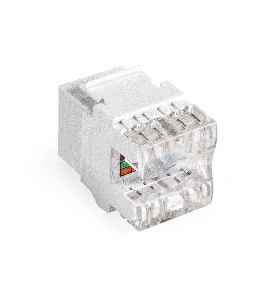 Модуль-вставка Keystone Jack RJ-45 ExeGate KJ-8P8C-U-C6A-180SH-Dual (Кат.6A, неэкранированная, 180 градусов, со шторками, IDC Krone/110)
