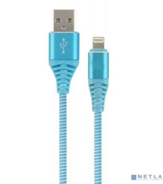 Кабель Filum USB 2.0, 1 м., синий, 2 А, разъемы: USB A male - Lightning male, пакет. (FL-CPro-U2-AM-LM-1M-BL1)
