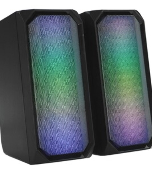 Акустическая система RGb 2.0 + Bluetooth, Qumo Charisma (ВТ 0054), 15ВТ, объемное звучание, отключаемая многорежимная RGb подсветка, USB+Jack 3,5мм