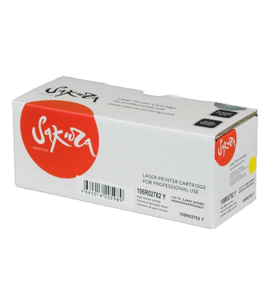 Картридж лазерный Sakura 106R02762 для Xerox WorkCentre 6027, WorkCentre 6025, Phaser 6022, Phaser 6020, желттый, 1000 к.